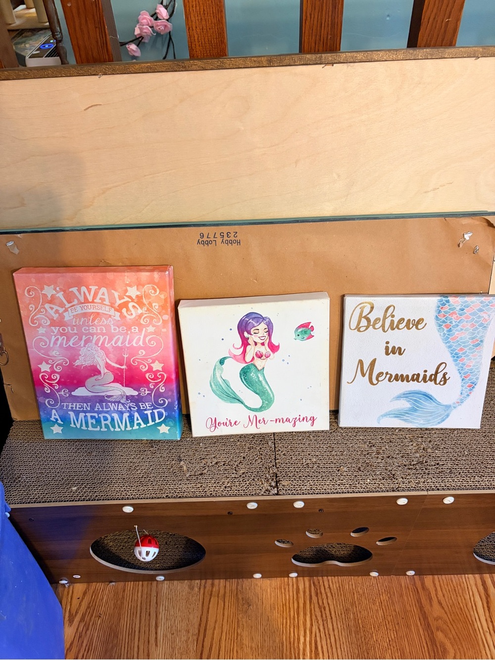 Source Unknown Mermaid Wall Art Trio - Pink, Teal, Gold
